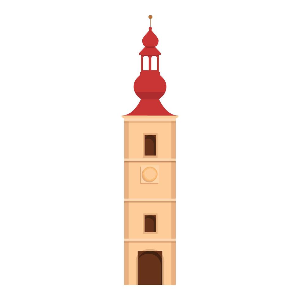 icono de la torre de la ciudad de eslovenia, estilo de dibujos animados vector