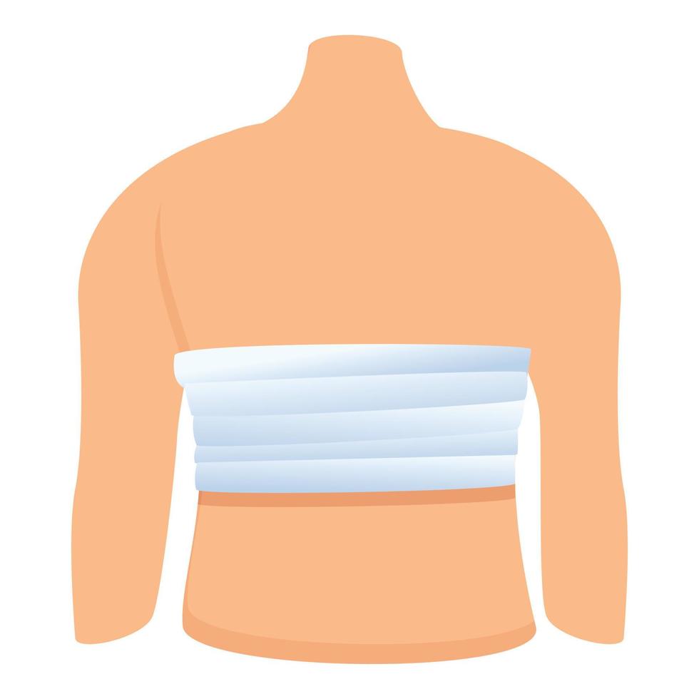 Body bandage icon, cartoon style vector