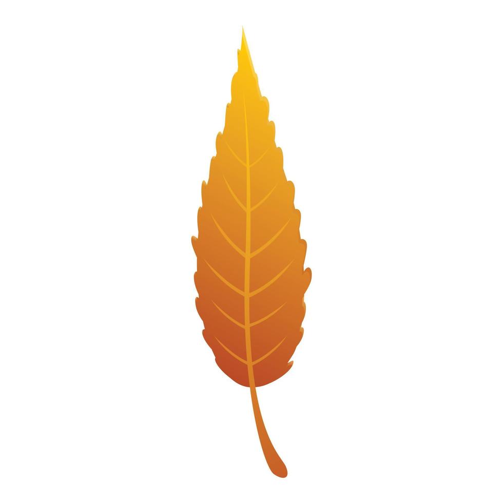 Willow brown leaf icon, cartoon style vector