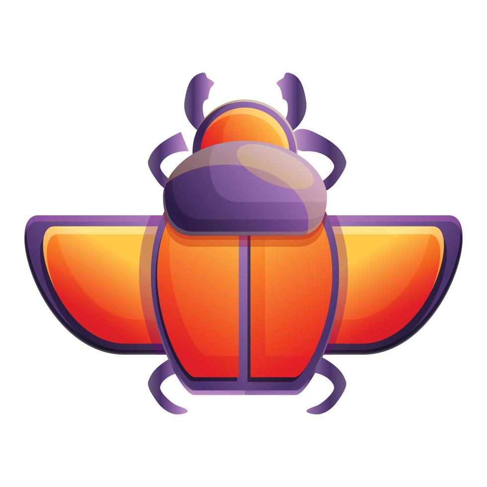History scarab beetle icon, cartoon style vector
