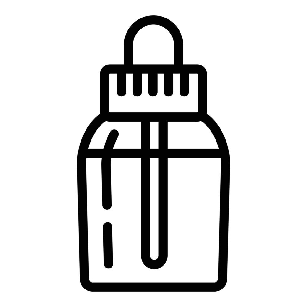 icono de botella de líquido vape, estilo de esquema vector