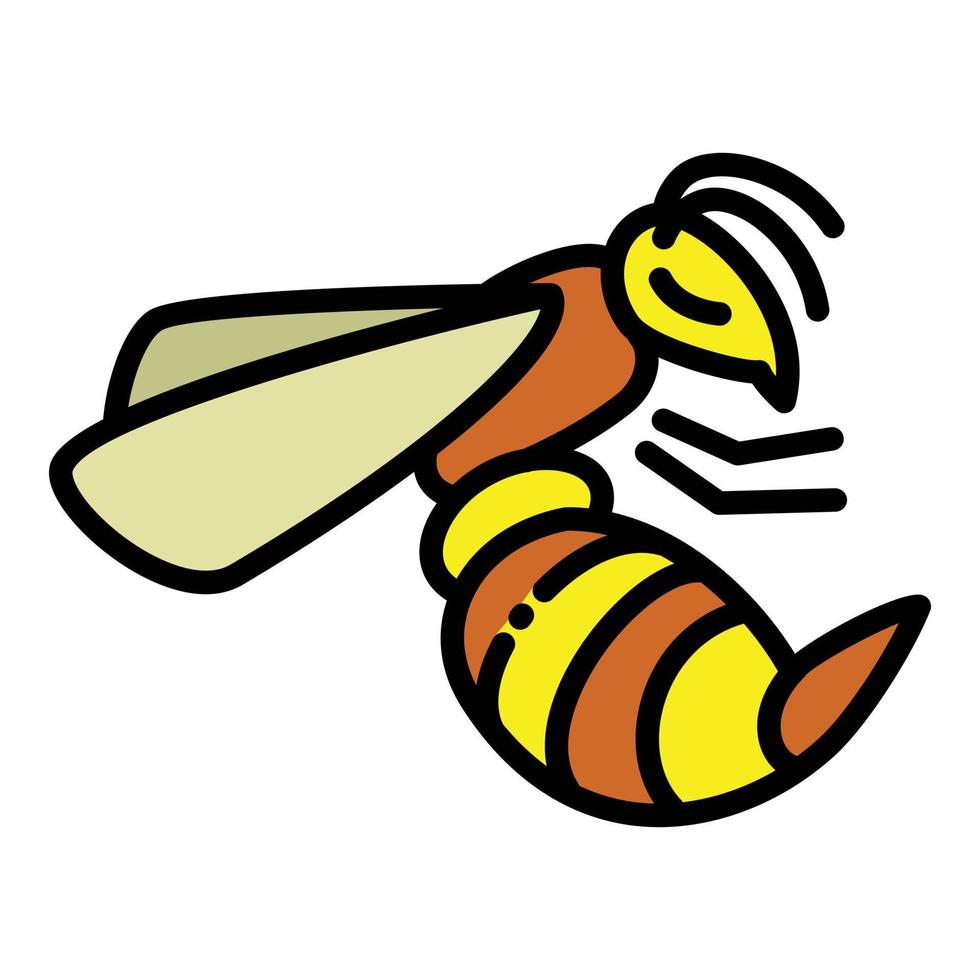 Wasp icon, outline style vector