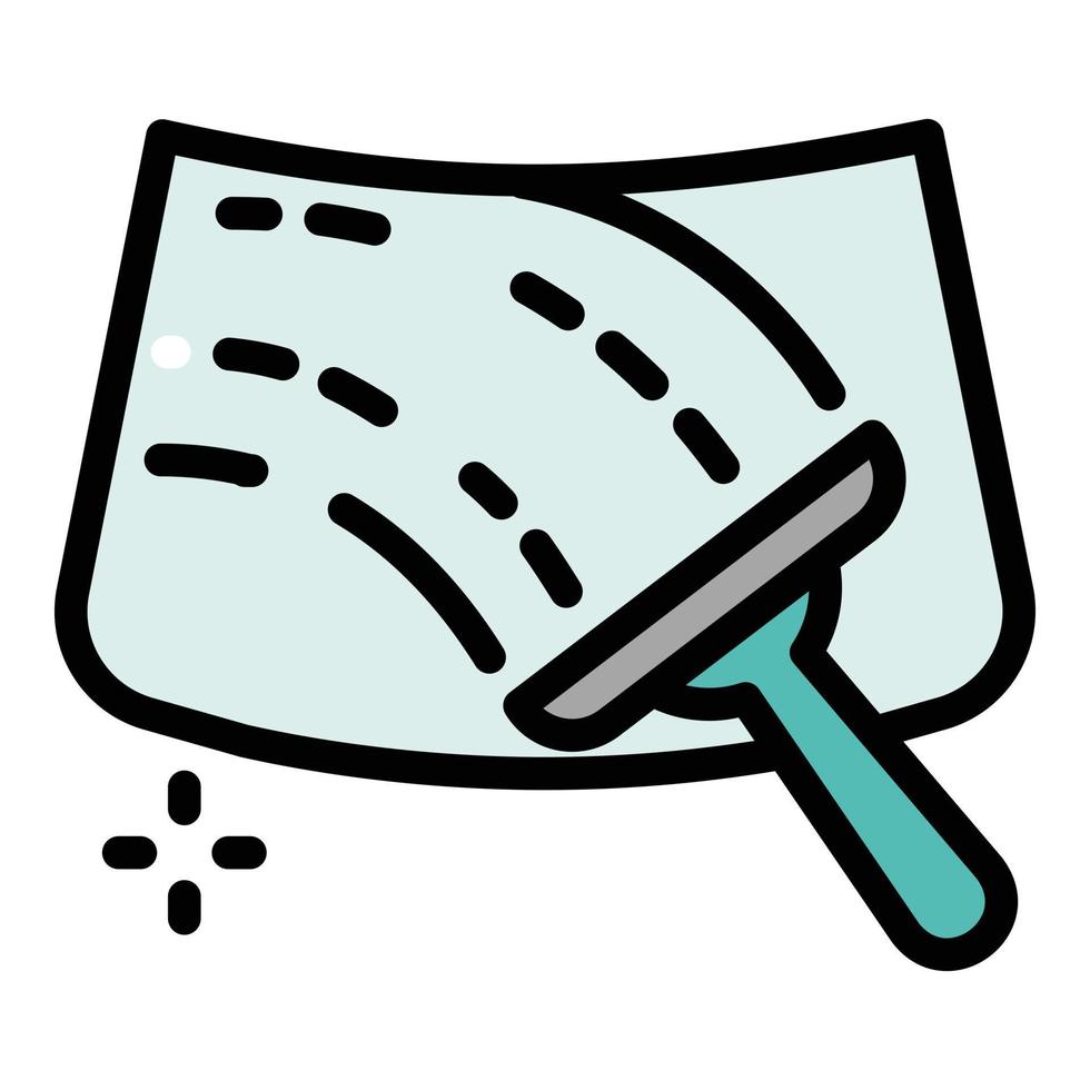 Clean car windscreen icon, outline style vector