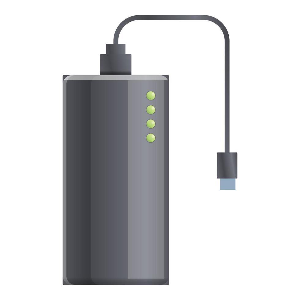 Ebook power bank icon, cartoon style vector