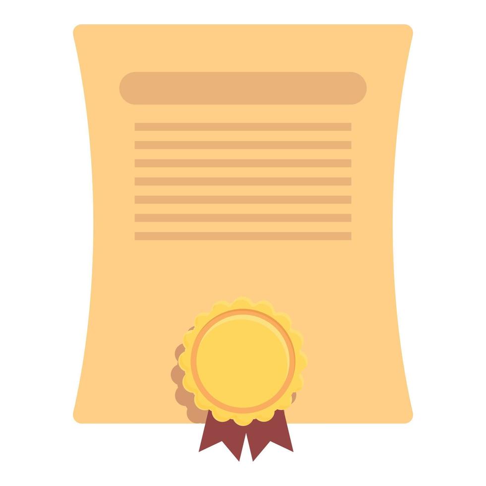 Modern award icon cartoon vector. Certificate document vector