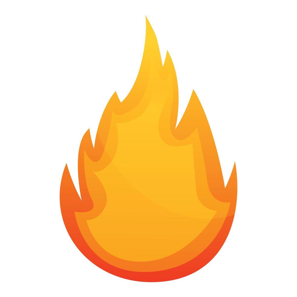 Danger fire flame icon, cartoon style vector