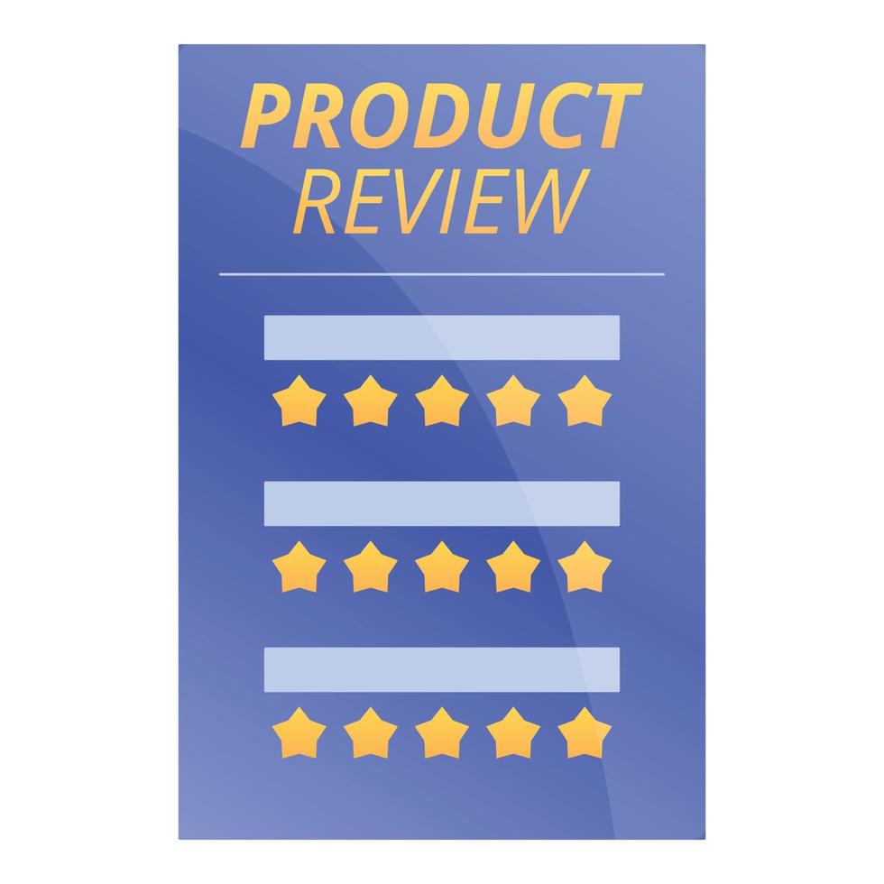 Full product review icon, cartoon style vector