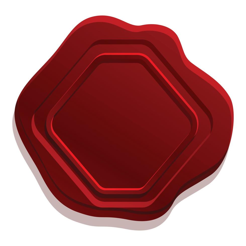 Wax seal label icon, cartoon style vector