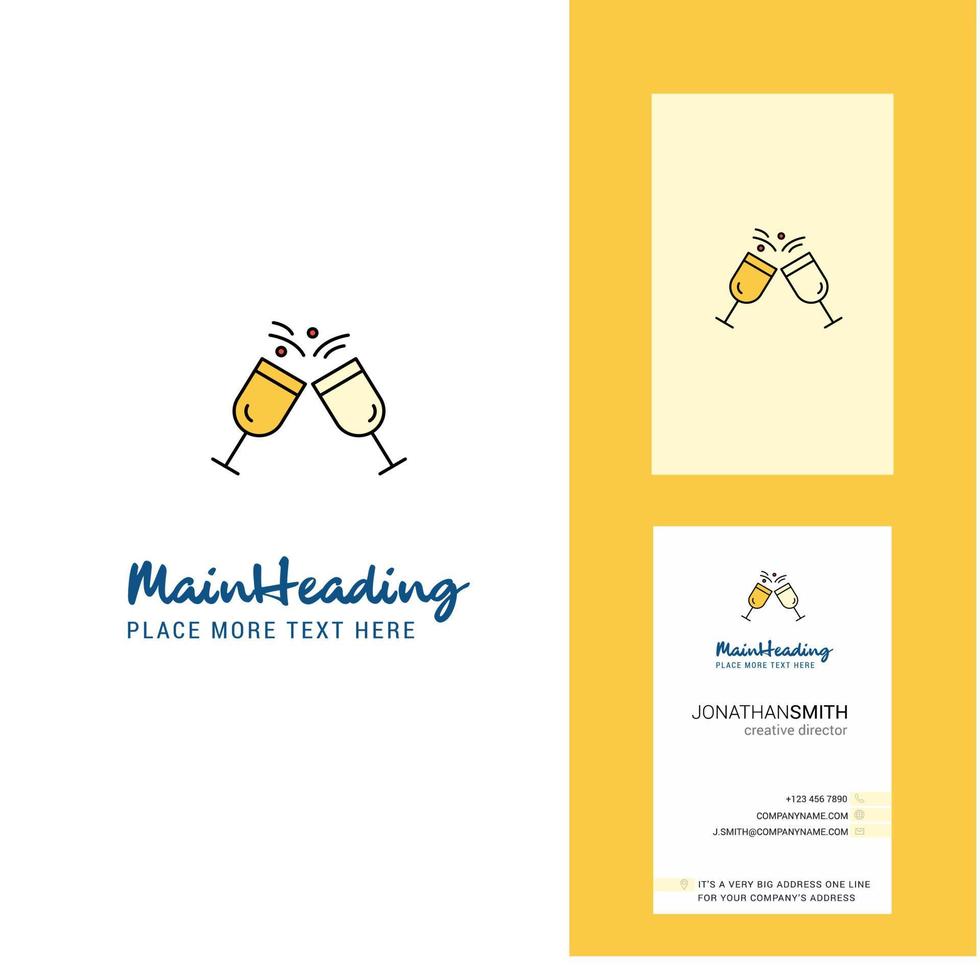 Cheers Creative Logo and business card vertical Design Vector