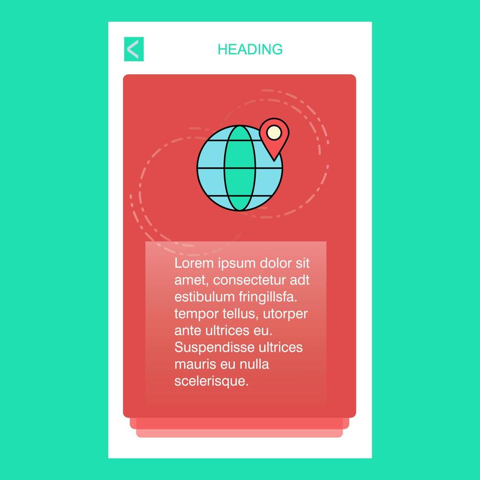 Location on globe mobile vertical banner design design Vector