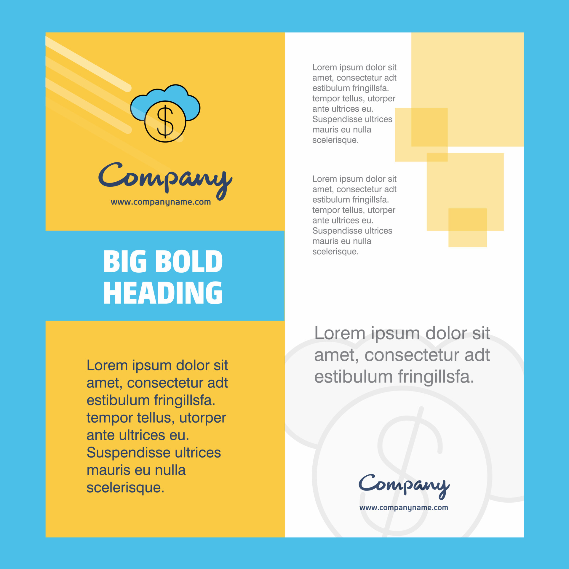 Online banking Company Brochure Title Page Design Company profile