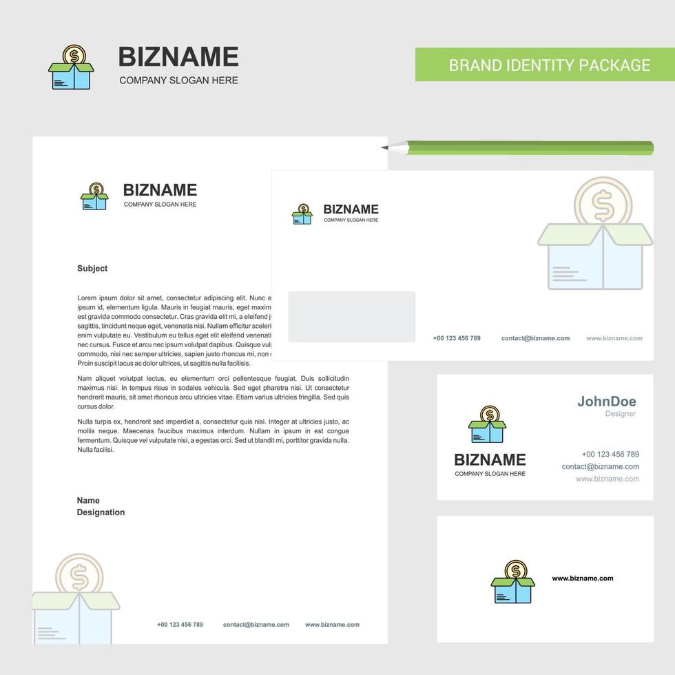 Shopping Business Letterhead Envelope and visiting Card Design vector template