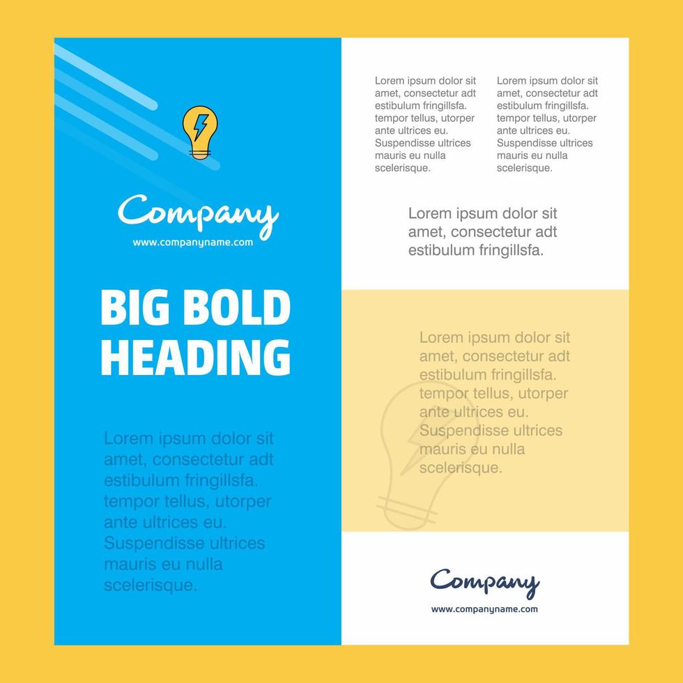 Bulb Business Company Poster Template with place for text and images vector background