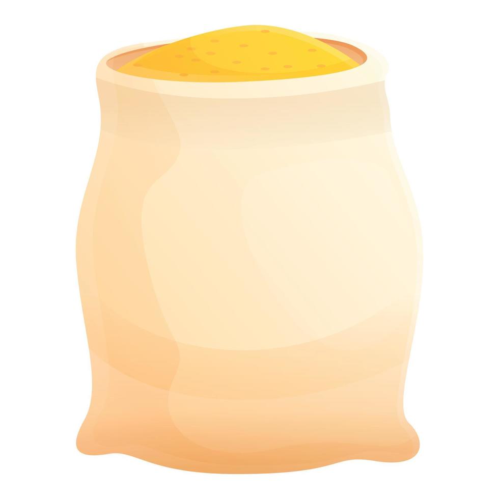Farm flour sack icon, cartoon style vector