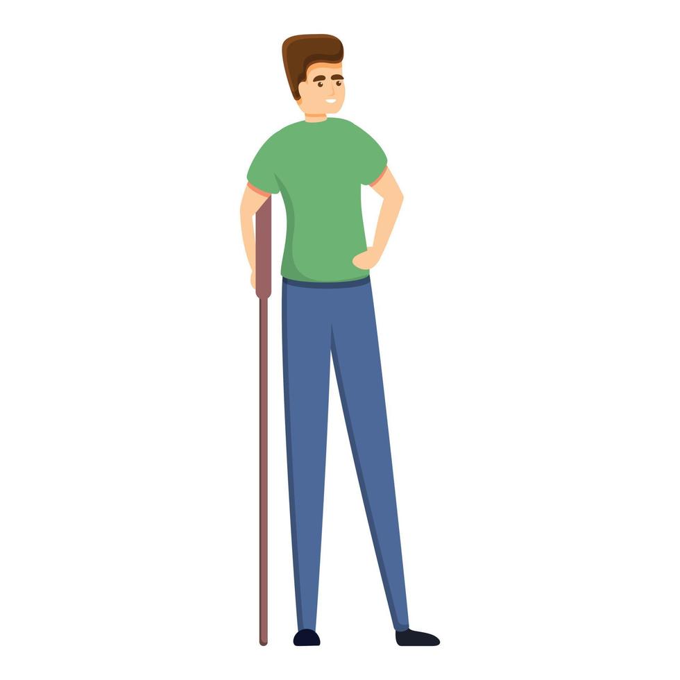 icono de hombre discapacitado, estilo de dibujos animados vector