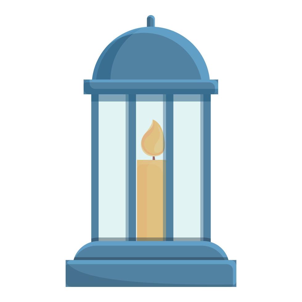 Home burning candle icon, cartoon style vector