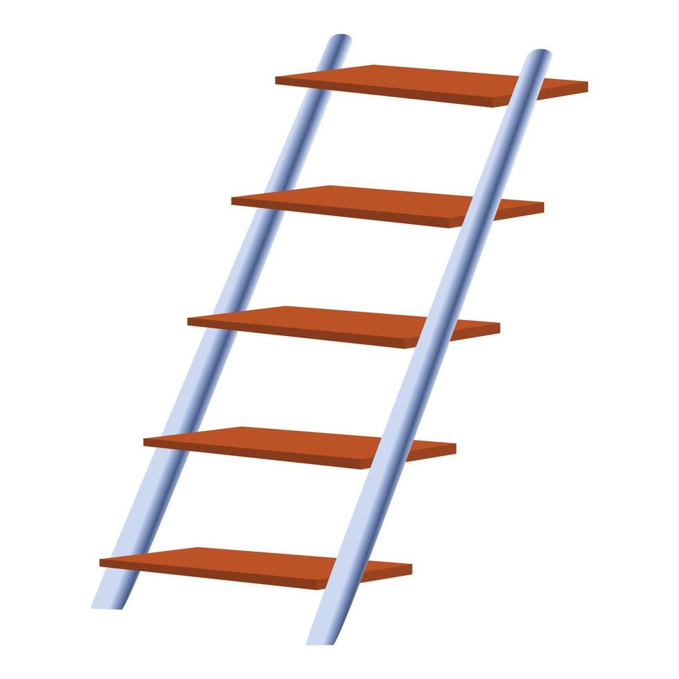 Home ladder icon, cartoon style vector