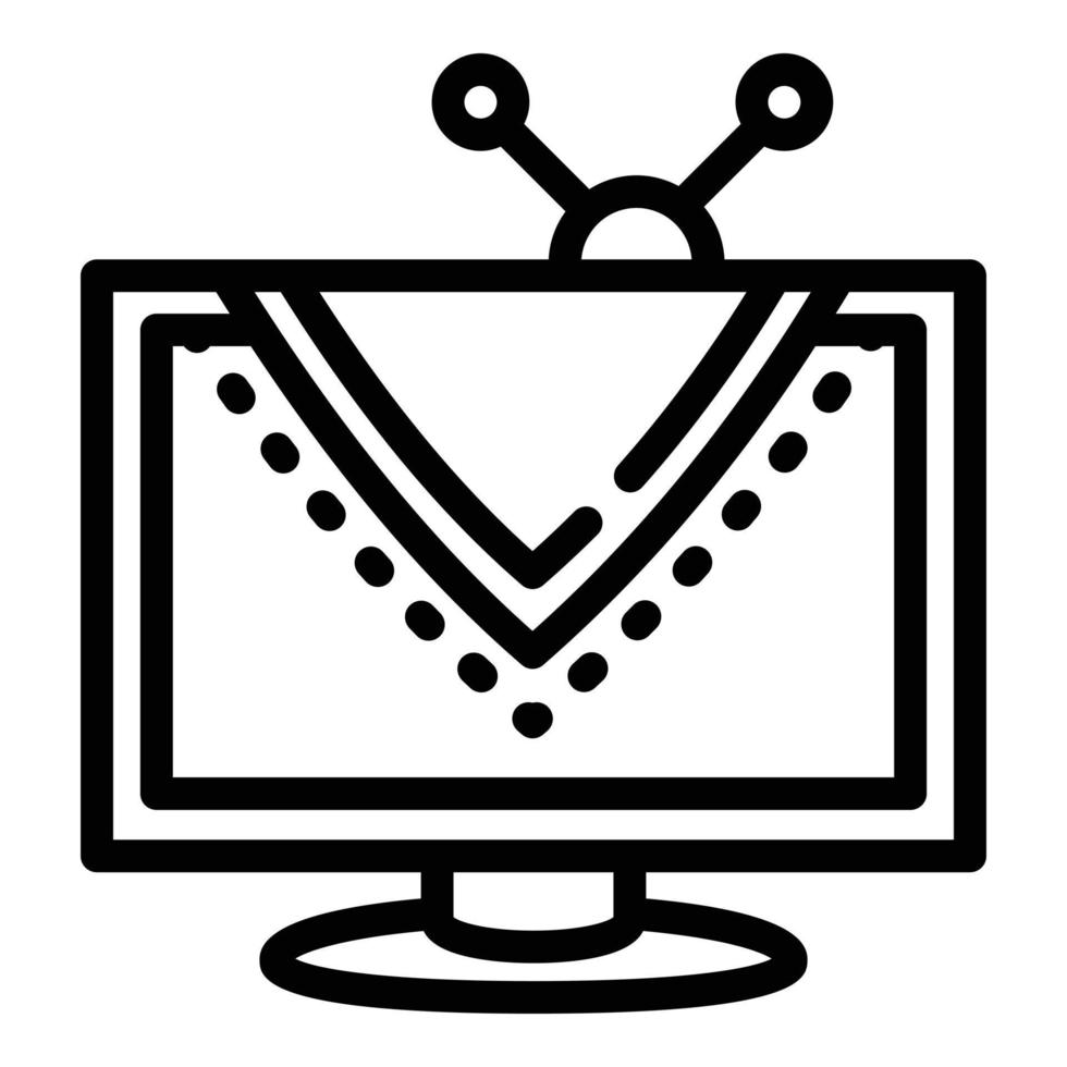 Modern tv set icon, outline style vector