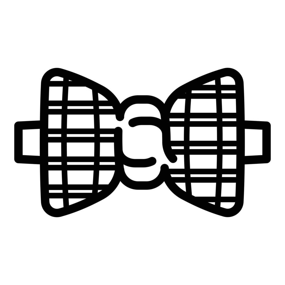 Striped bow tie icon, outline style vector