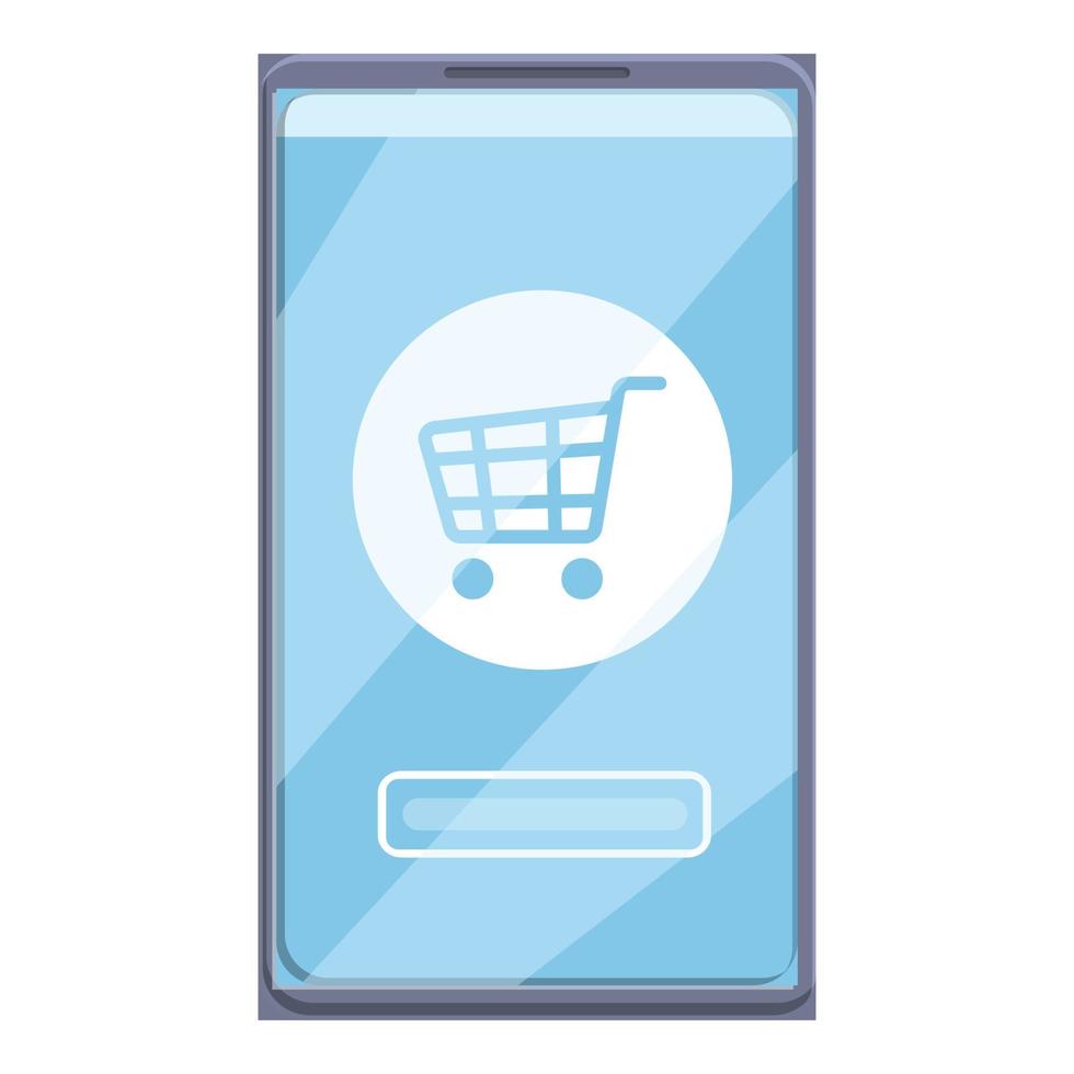 Checkout online shopping icon, cartoon style vector