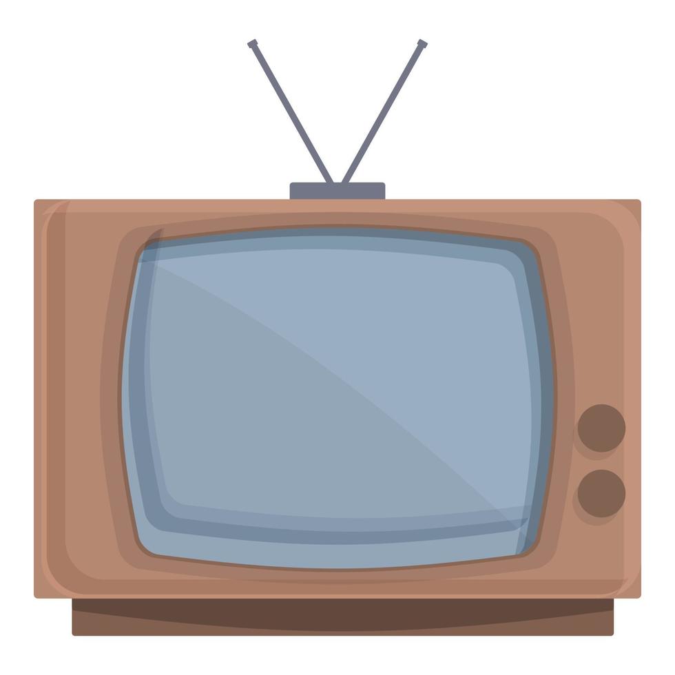 vector de dibujos animados de icono de dispositivo de tv antiguo. vídeo de la vendimia