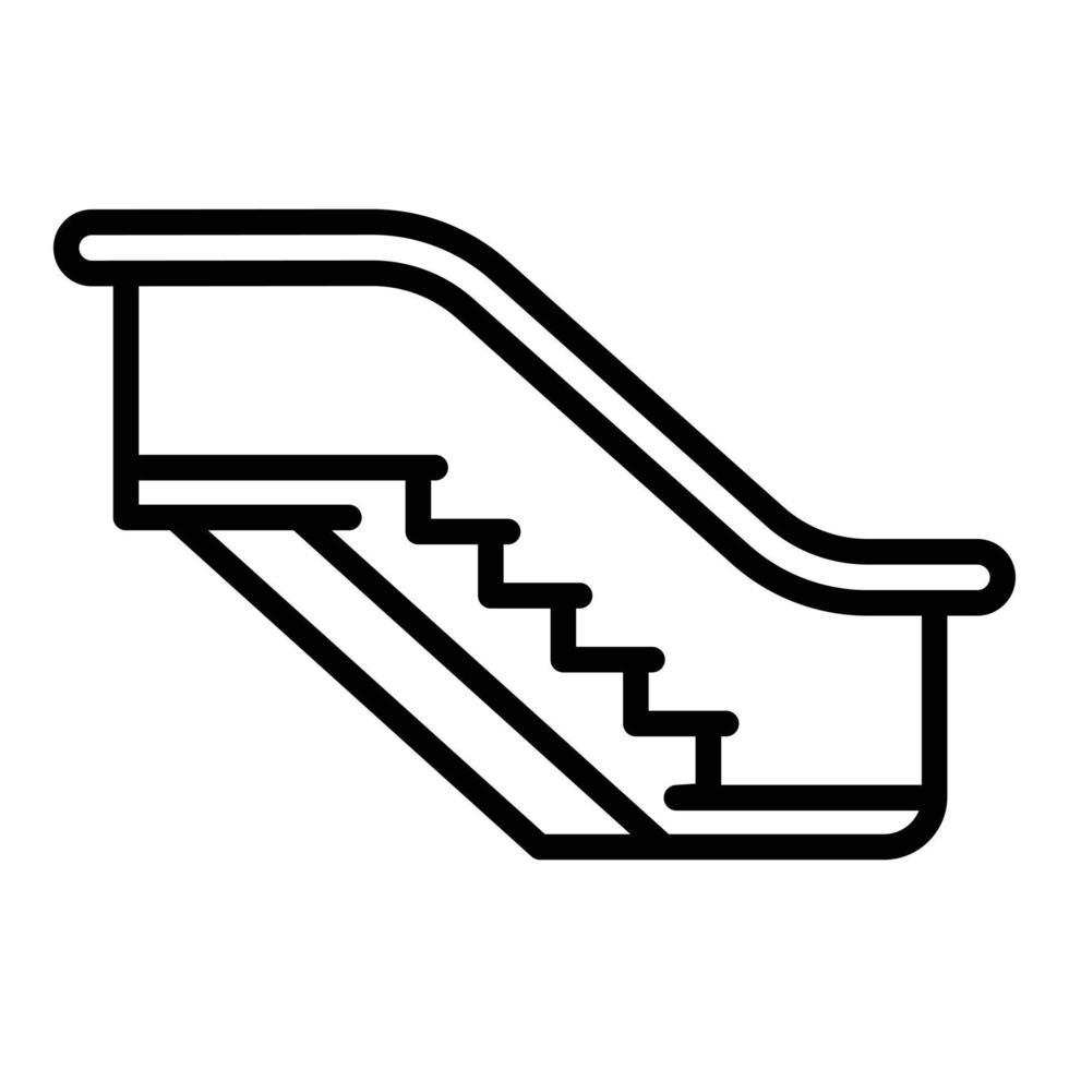 icono de escalera mecánica, estilo de contorno vector