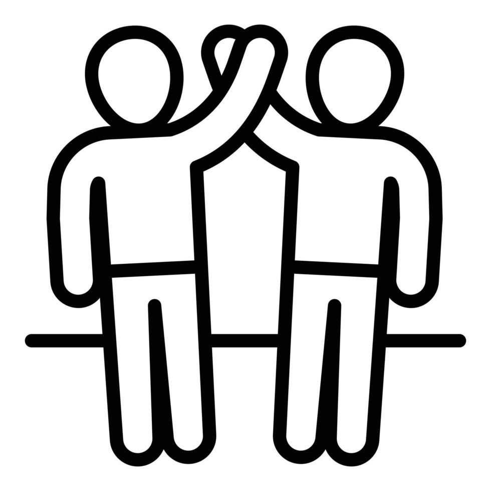 Friendship icon, outline style vector