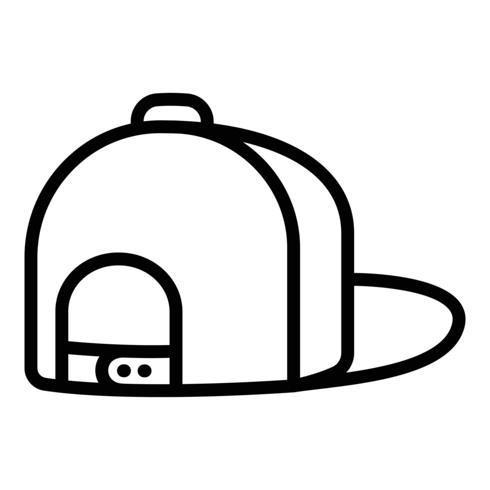 icono de gorra de béisbol de rapero, estilo de esquema vector