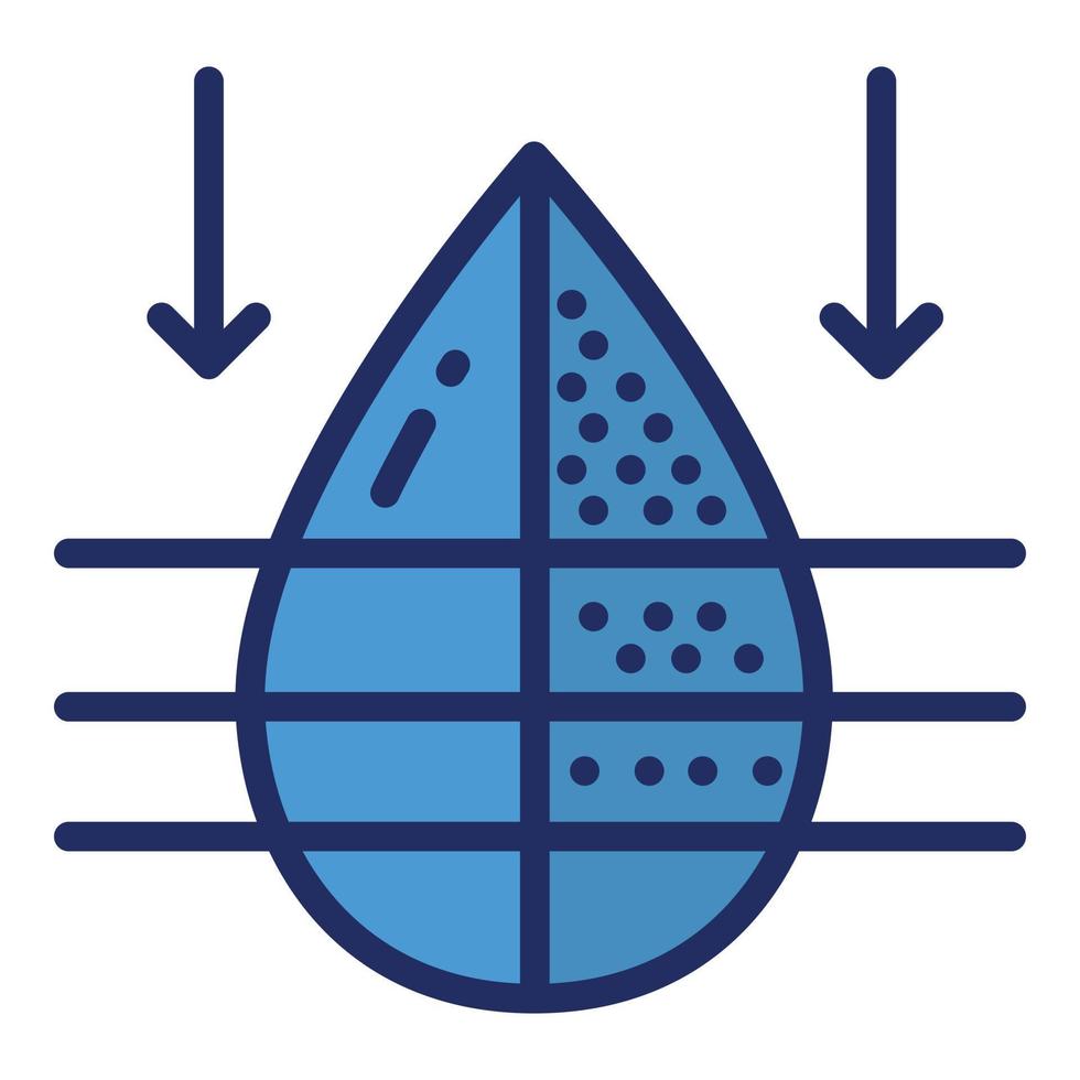 Water filter fresh drop icon, outline style vector