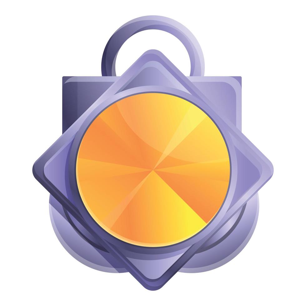 Game amulet icon, cartoon style vector