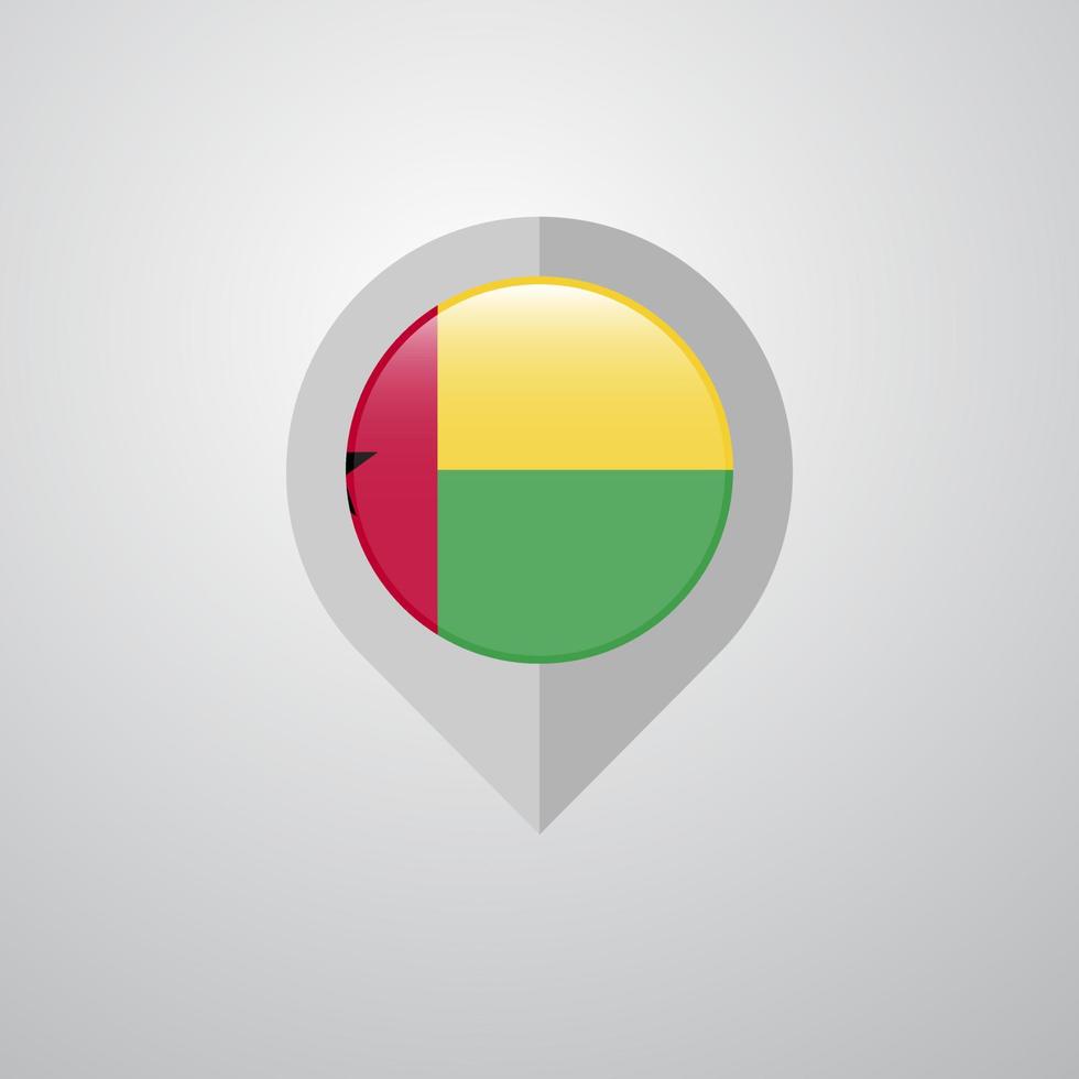 Map Navigation pointer with Guinea Bissau flag design vector