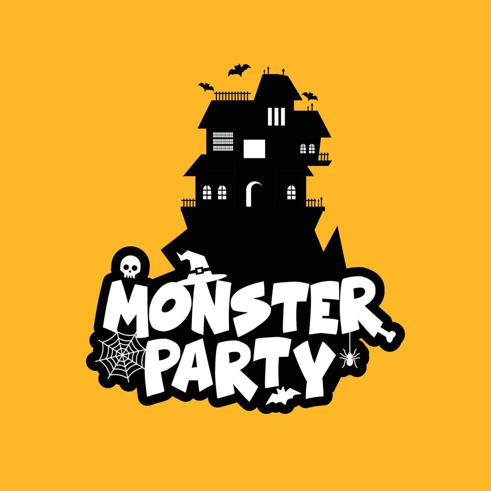 diseño de fiesta monstruo con vector de diseño creativo