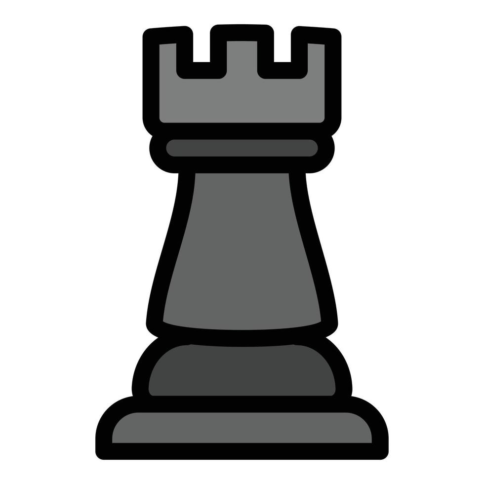 Black rook icon, outline style vector