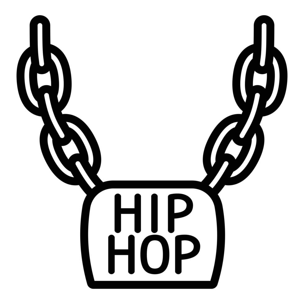 icono de collar hiphop, estilo de contorno vector