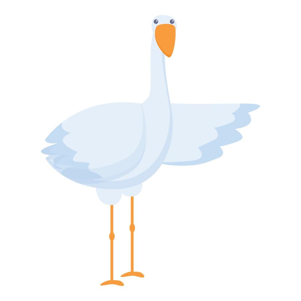 Stork bird icon, cartoon style vector