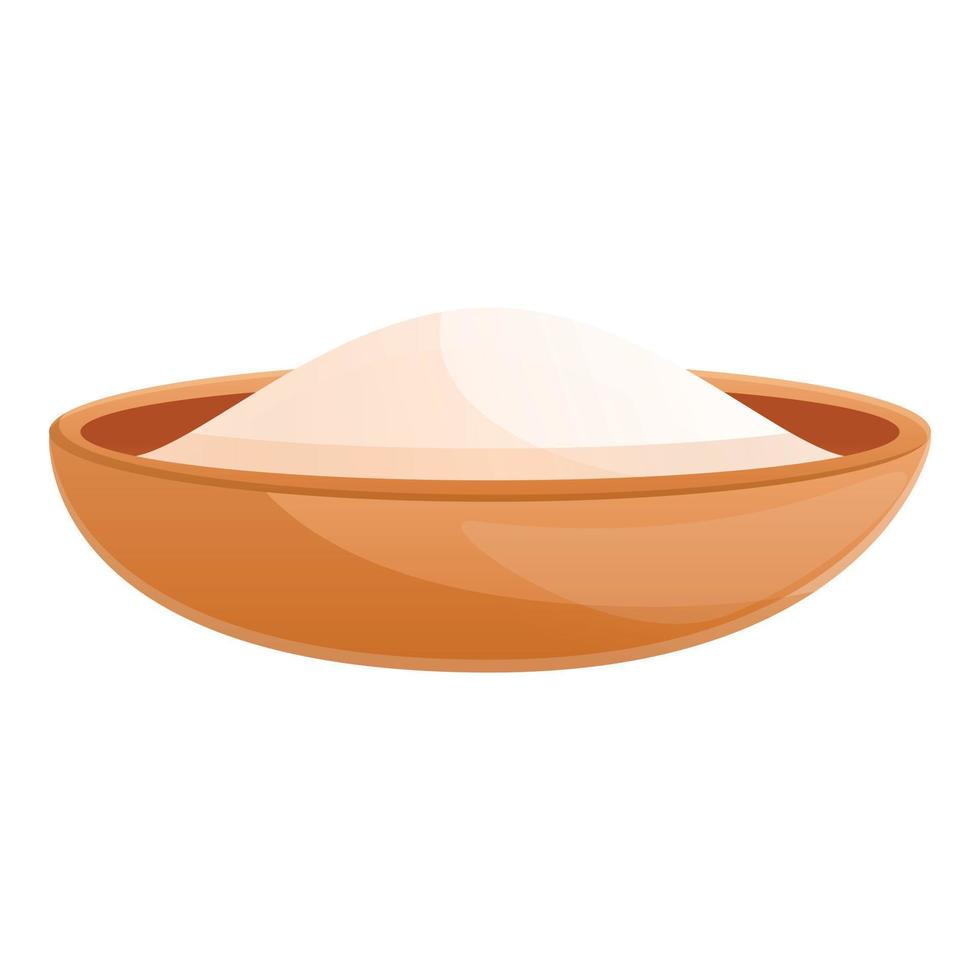 Flour plate icon, cartoon style vector