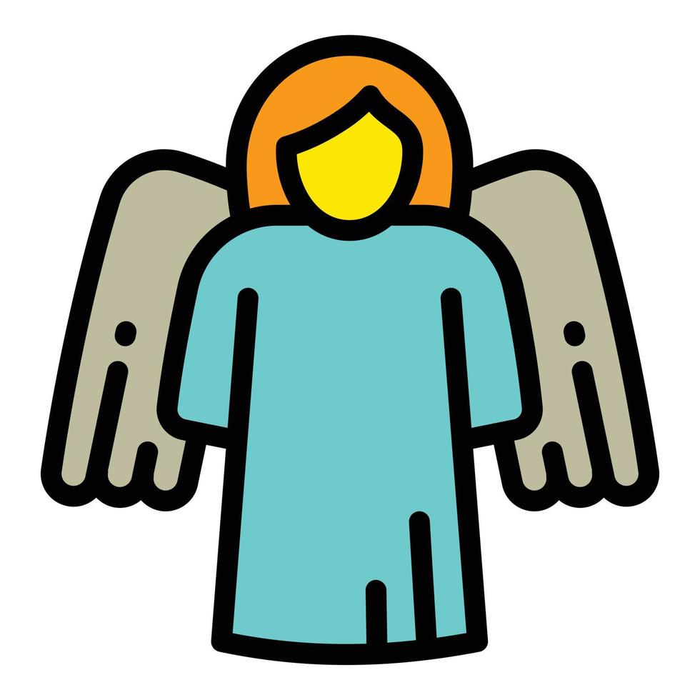 Christmas angel tree toy icon, outline style vector