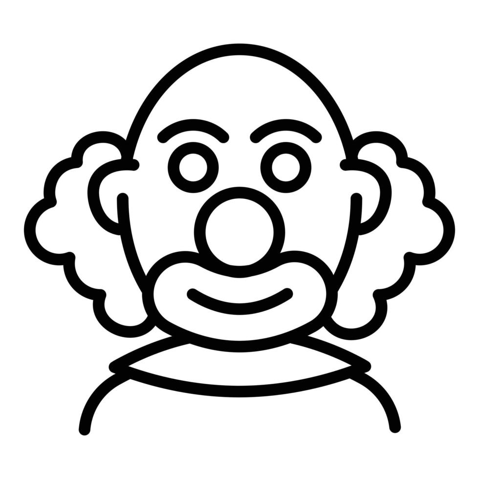 icono de payaso calvo, estilo de esquema vector