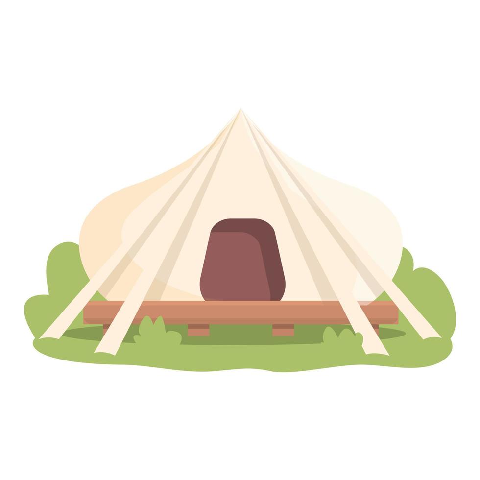 Wood tent icon cartoon vector. House luxury vector