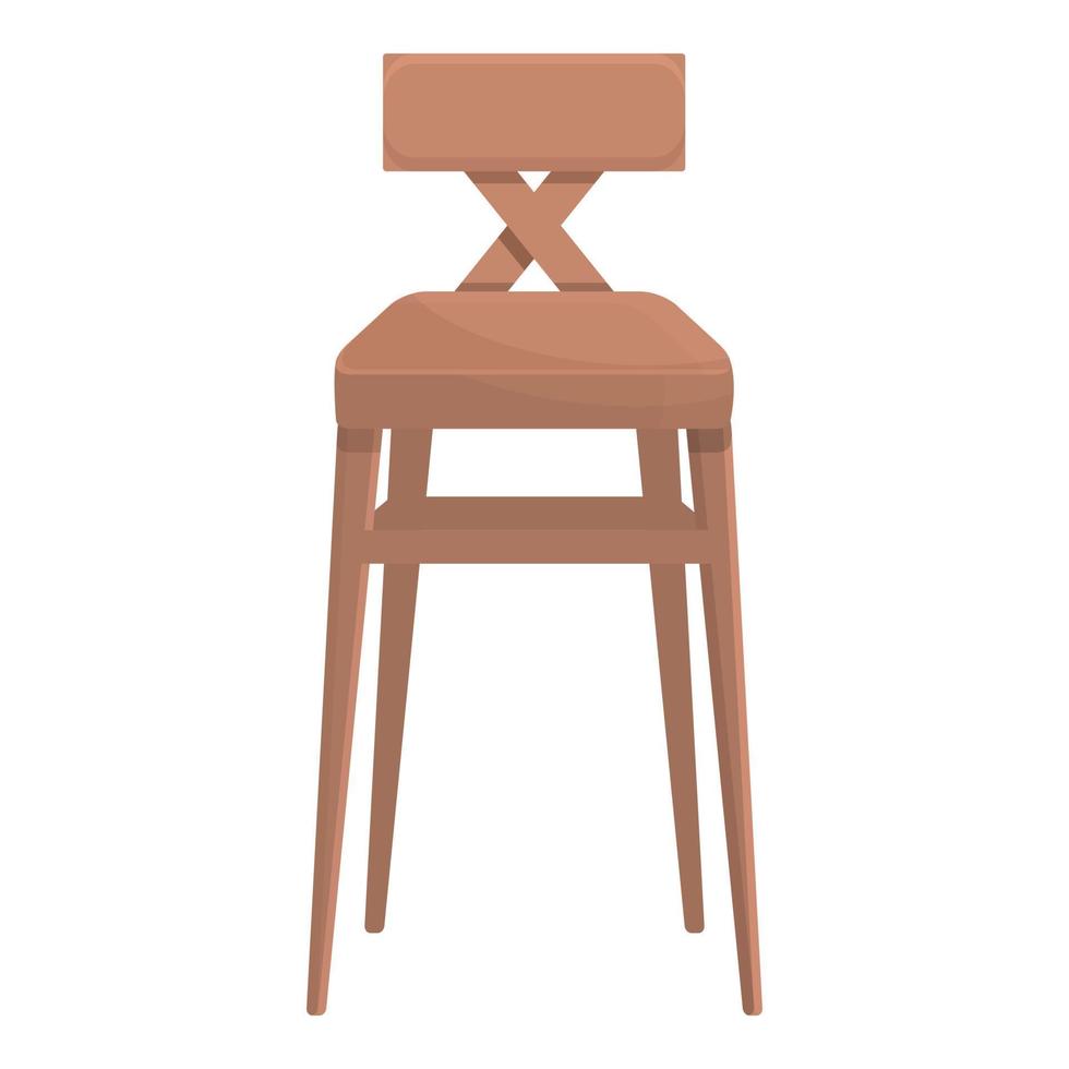 vector de dibujos animados de icono de asiento de madera fuerte. taburete de bar