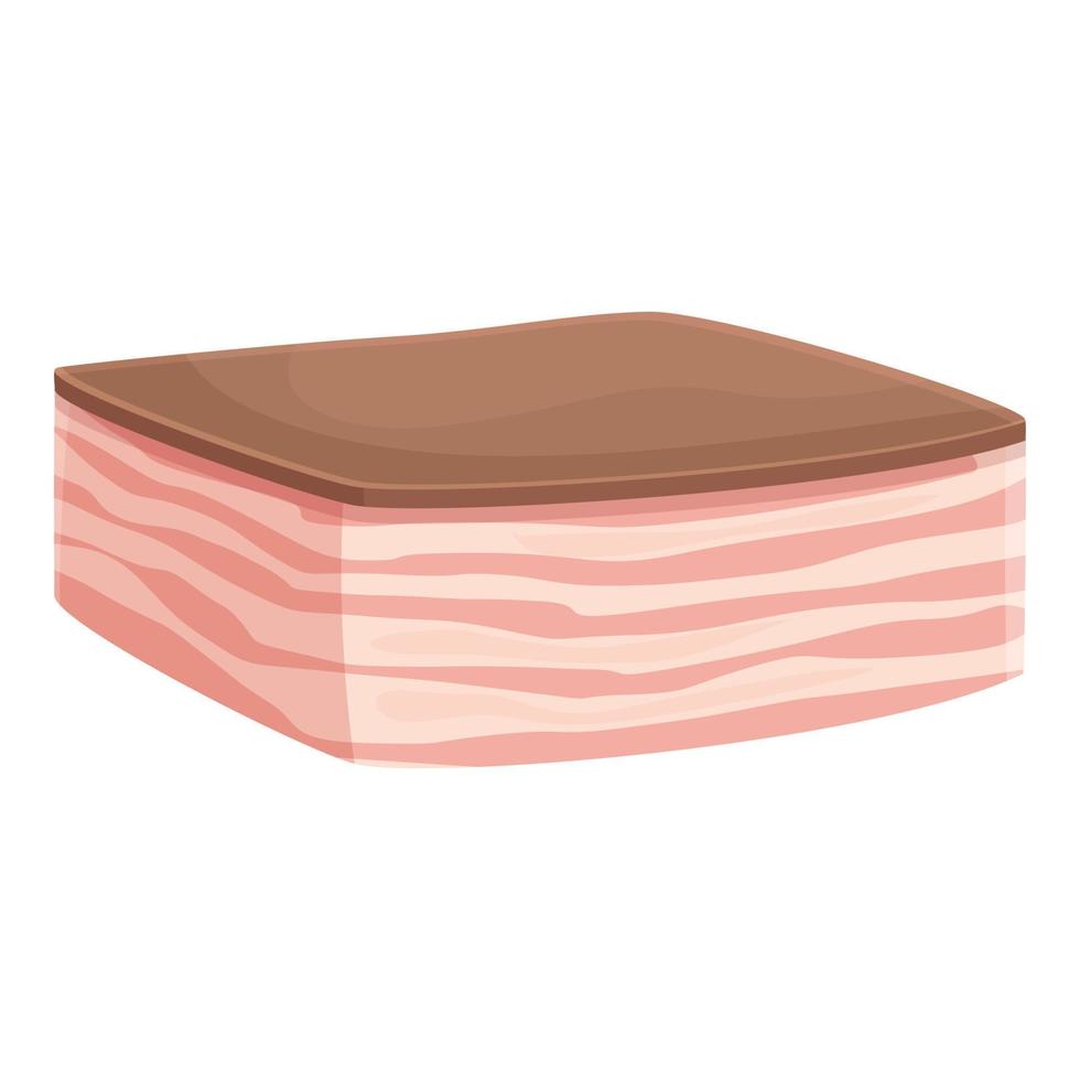Raw lard icon cartoon vector. Pork meat vector