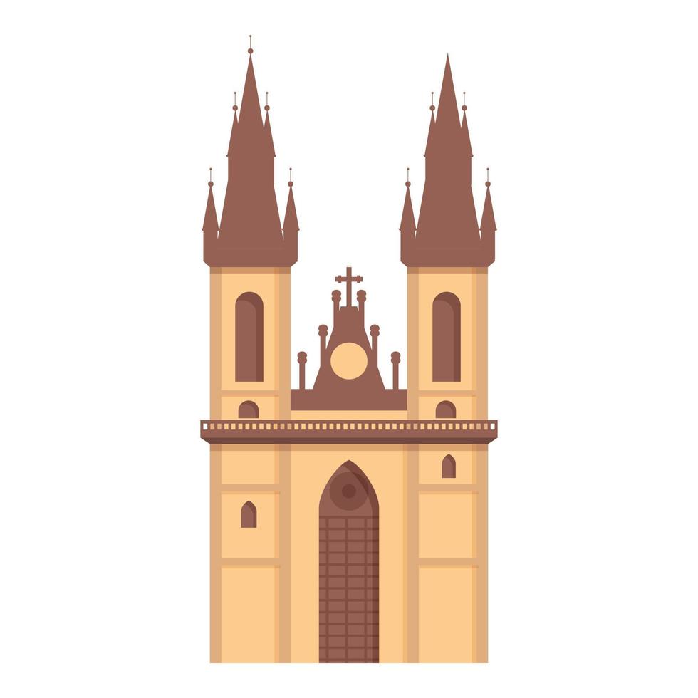 vector de dibujos animados icono de la iglesia católica. país de viaje