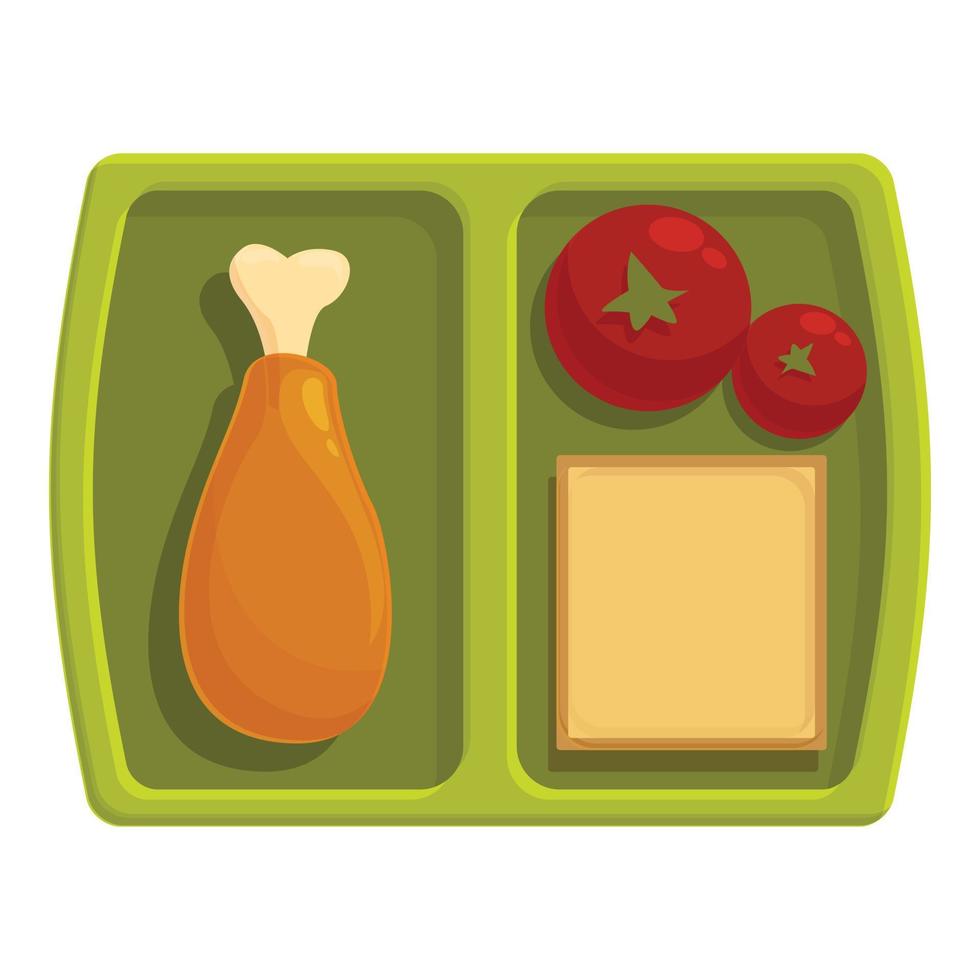 Chicken meat lunch icon cartoon vector. Food box vector