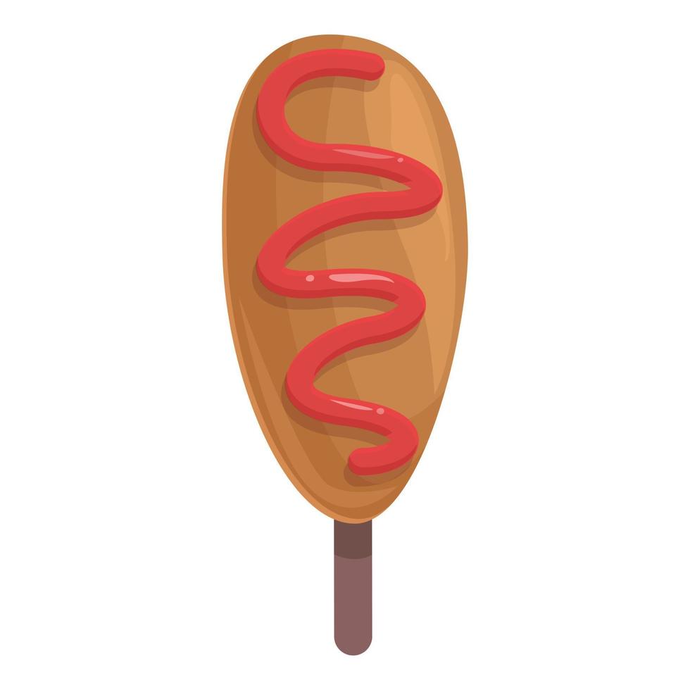 Corn icon cartoon vector. Corn dog vector