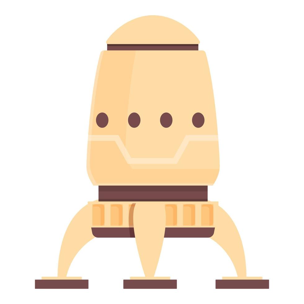 Space ship rocket icon cartoon vector. Planet base vector