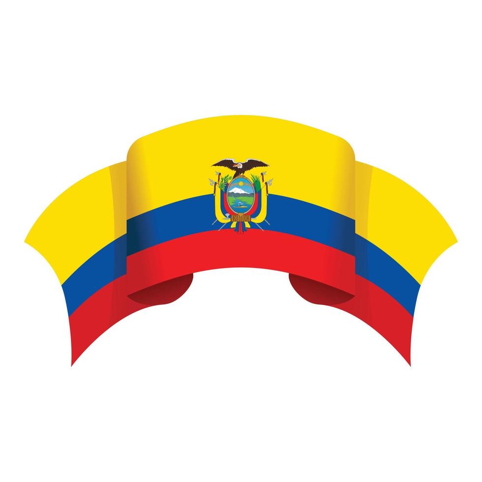 vector de dibujos animados de icono de bandera de ecuador. cultura de viaje