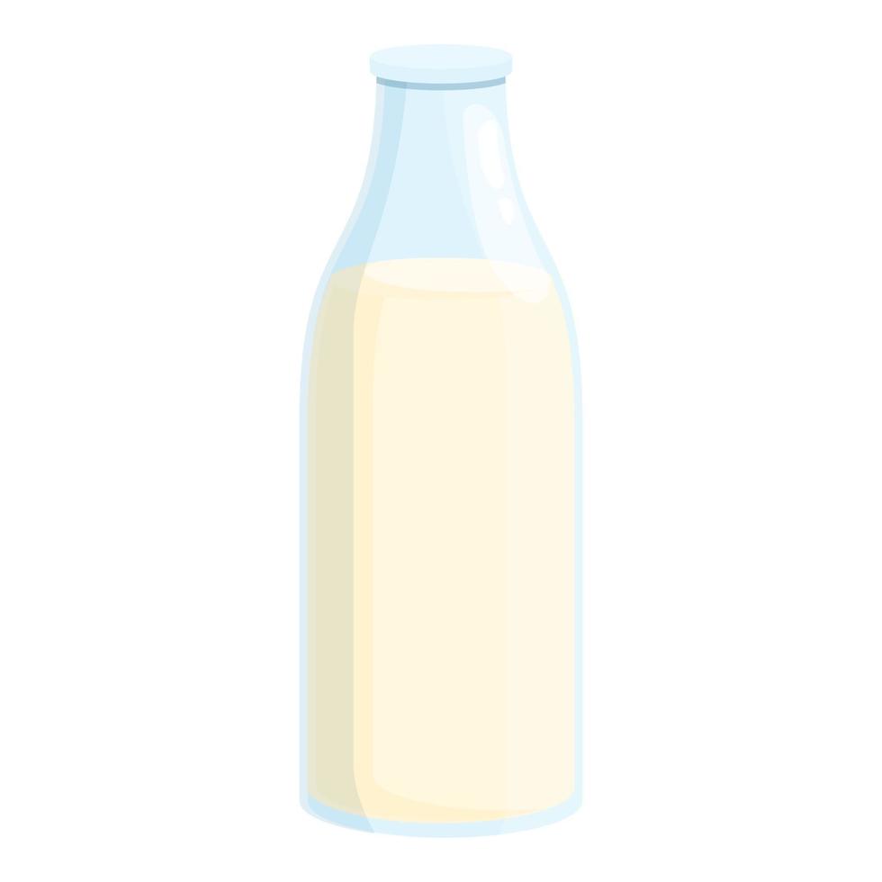vector de dibujos animados de icono de botella de leche. vaso de bebida