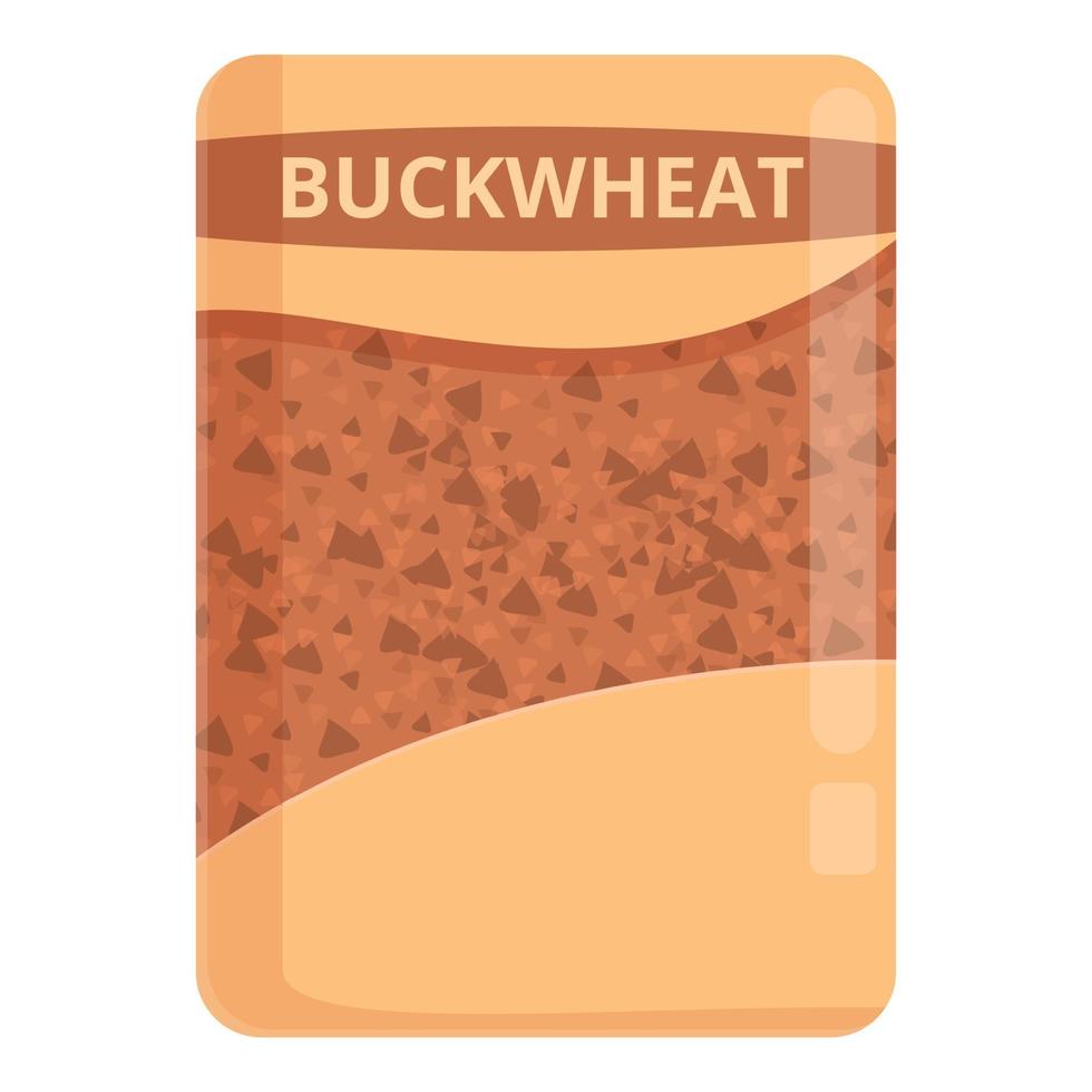 Buckwheat pack icon cartoon vector. Cereal plant vector