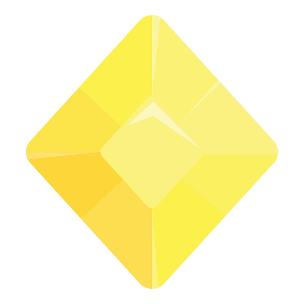 Yellow gem icon cartoon vector. Crystal stone vector