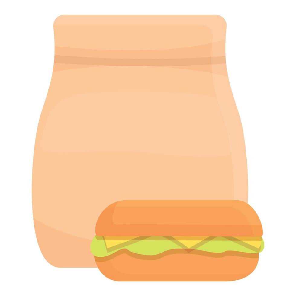 vector de dibujos animados de icono de paquete de comida rápida. bolsa de plastico